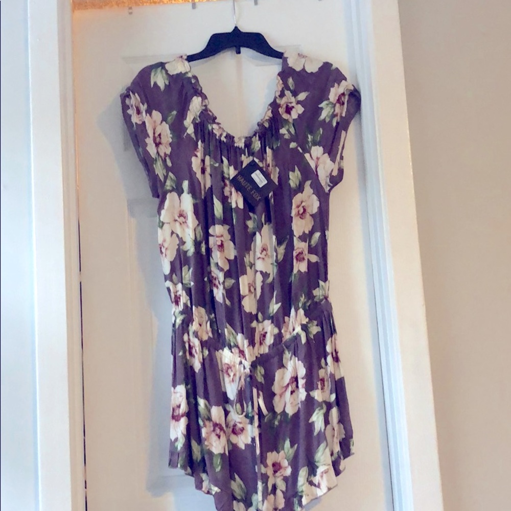 Floral purple romper